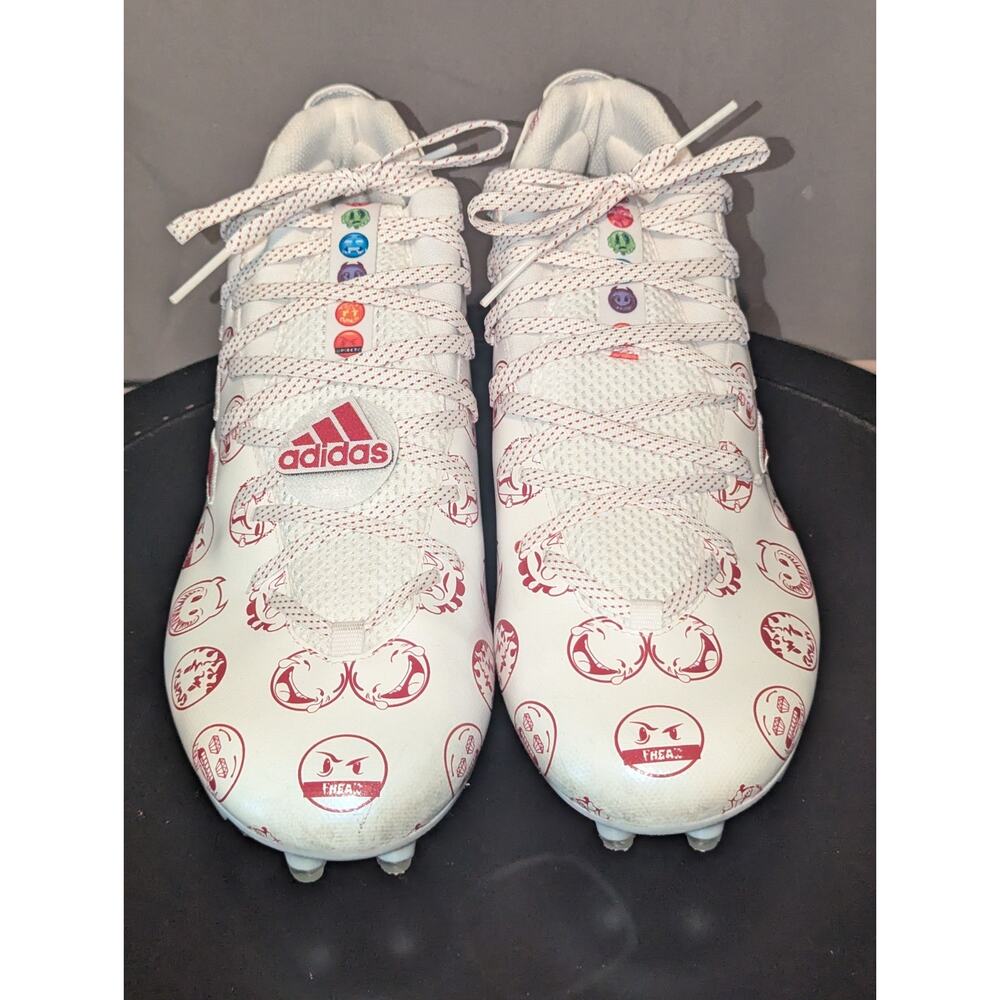 Adidas Football Cleats Mens 13 White Red Freak 22 Big Mood Emoji GZ6901 Soccer - Picture 2 of 9